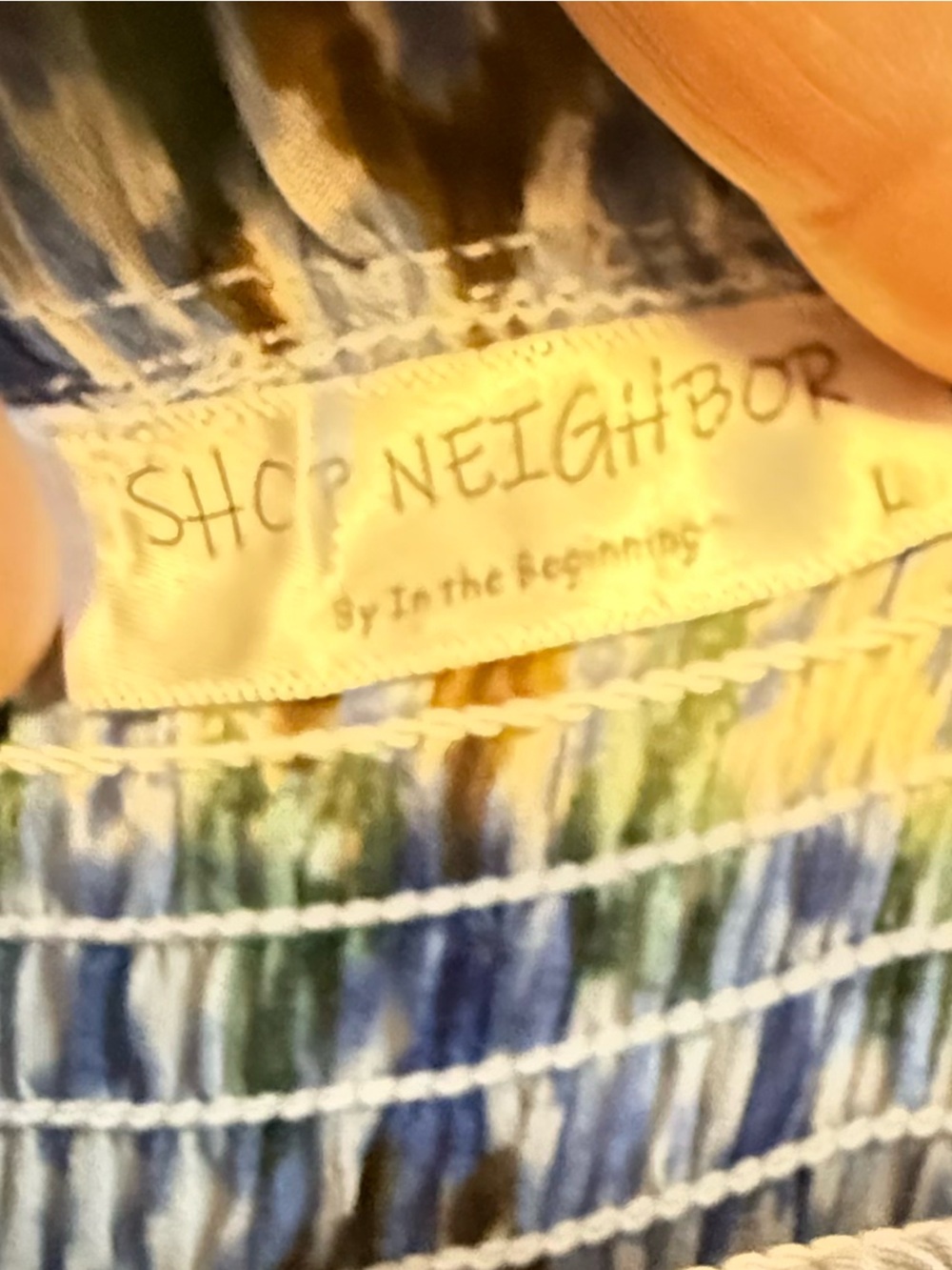 Strapless Tiered Maxi Dress in Blue and Green Ikat - Picture 5 of 7